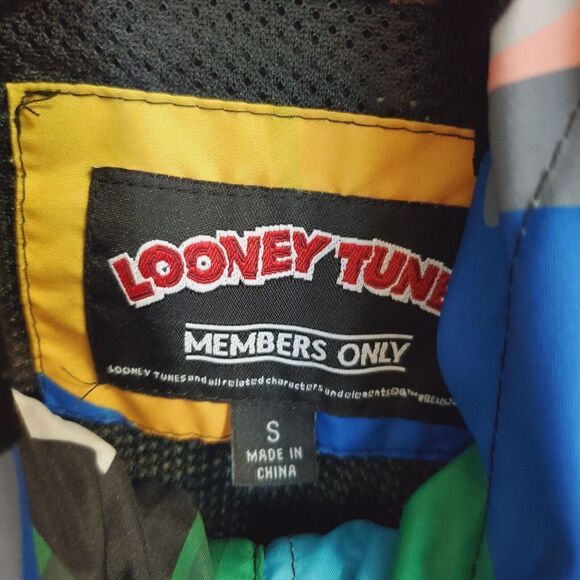 Members Only Mens size Small Looney Tune hooded Windbreaker Jacket Bugs Bunny - Picture 7 of 16